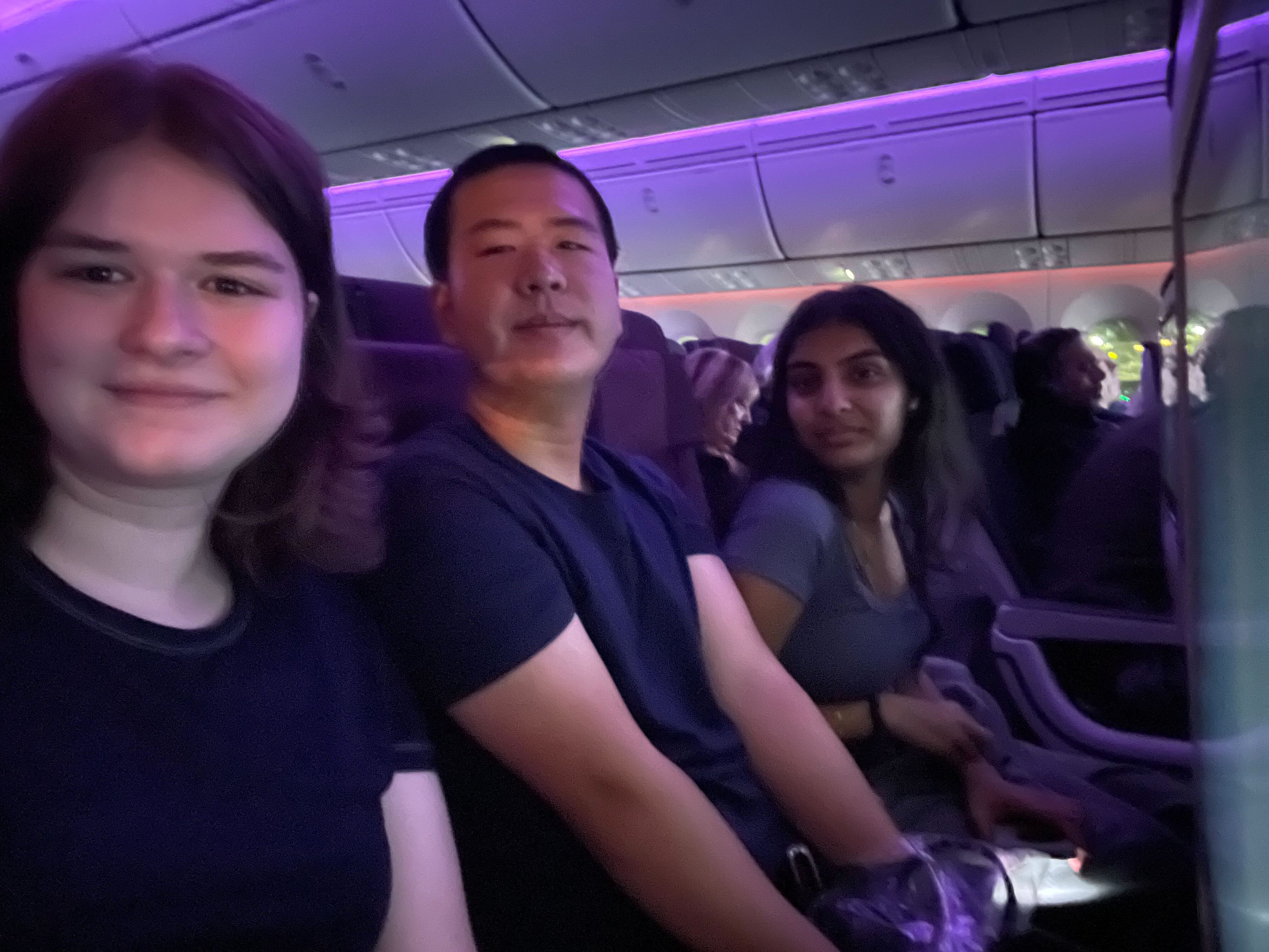 Row 16 on our first flight