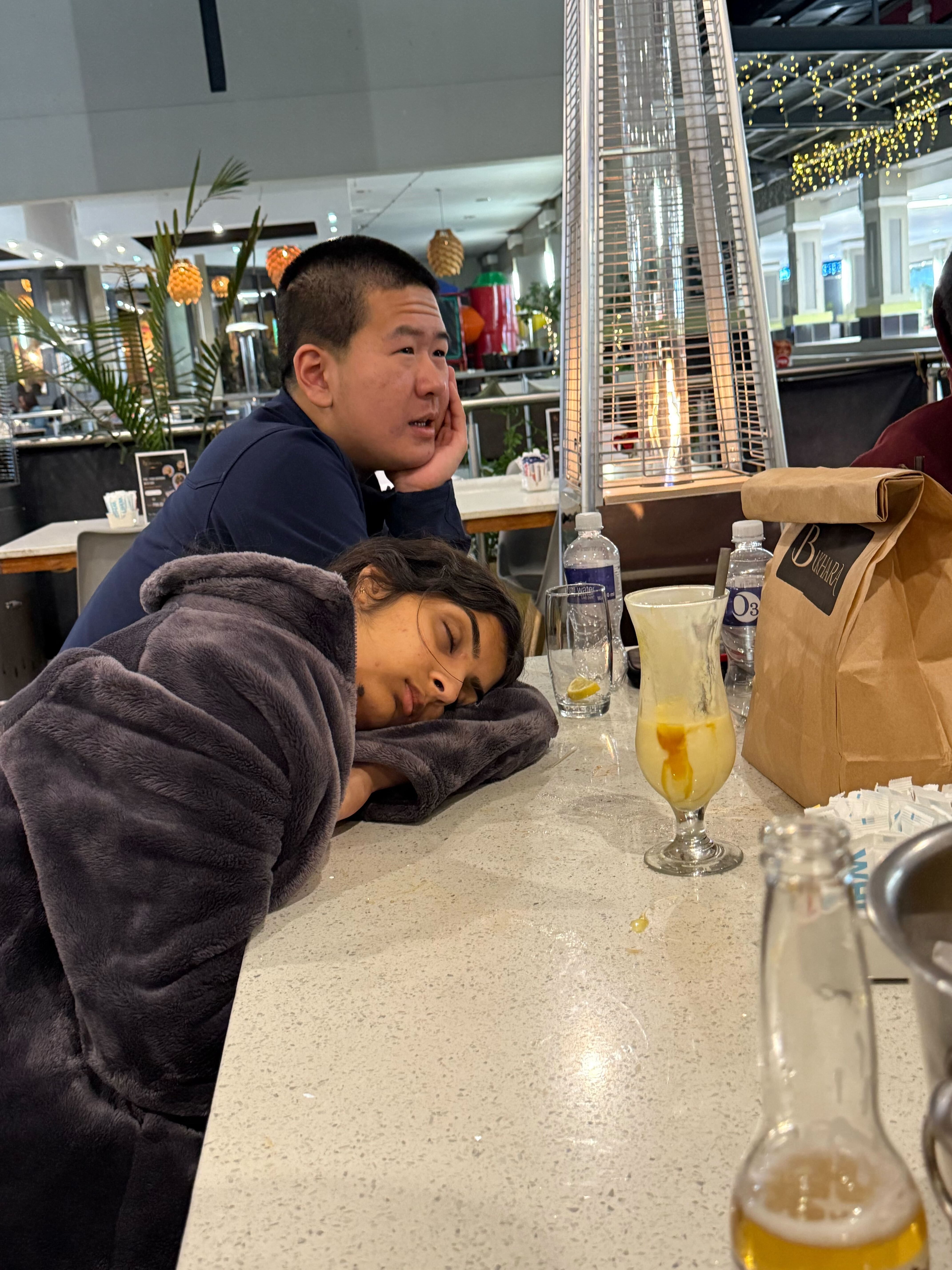 Bharvi in a food-induced coma