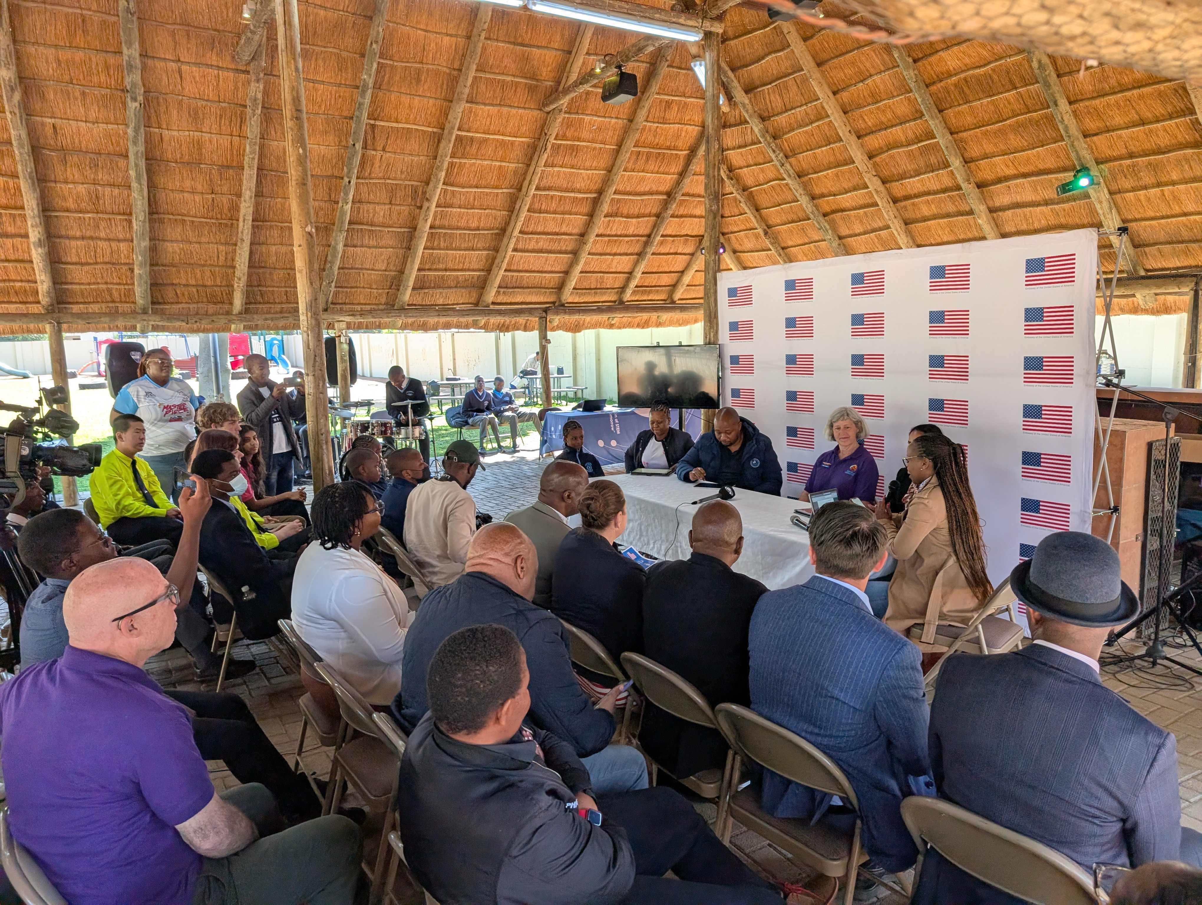 Panel discussion; from left to right: the president, the ministry representative, the program founder, Coach Heidi, the financial expert