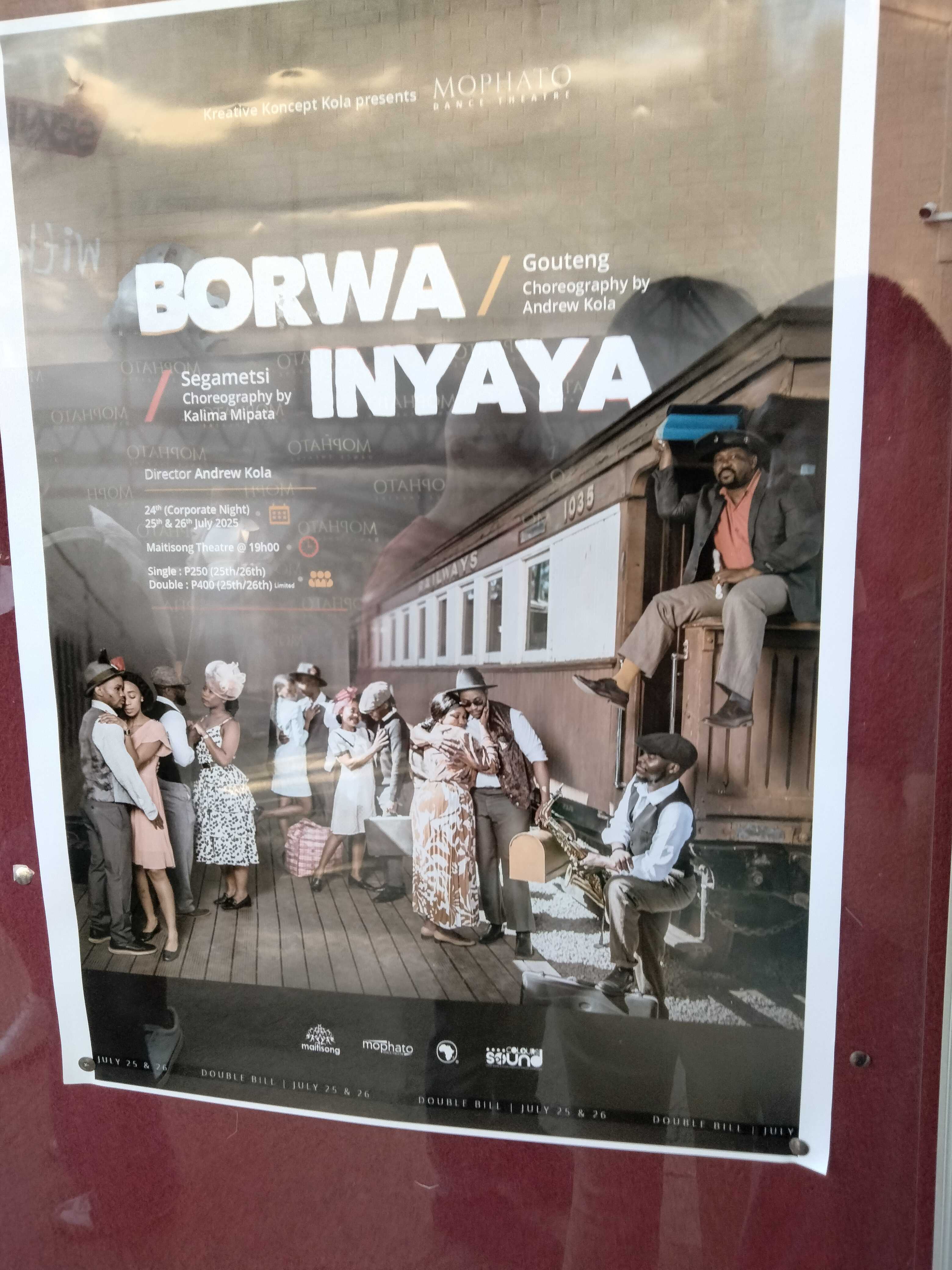 Poster of the Mophato Dance Theatre's Borwa Inyaya Performance