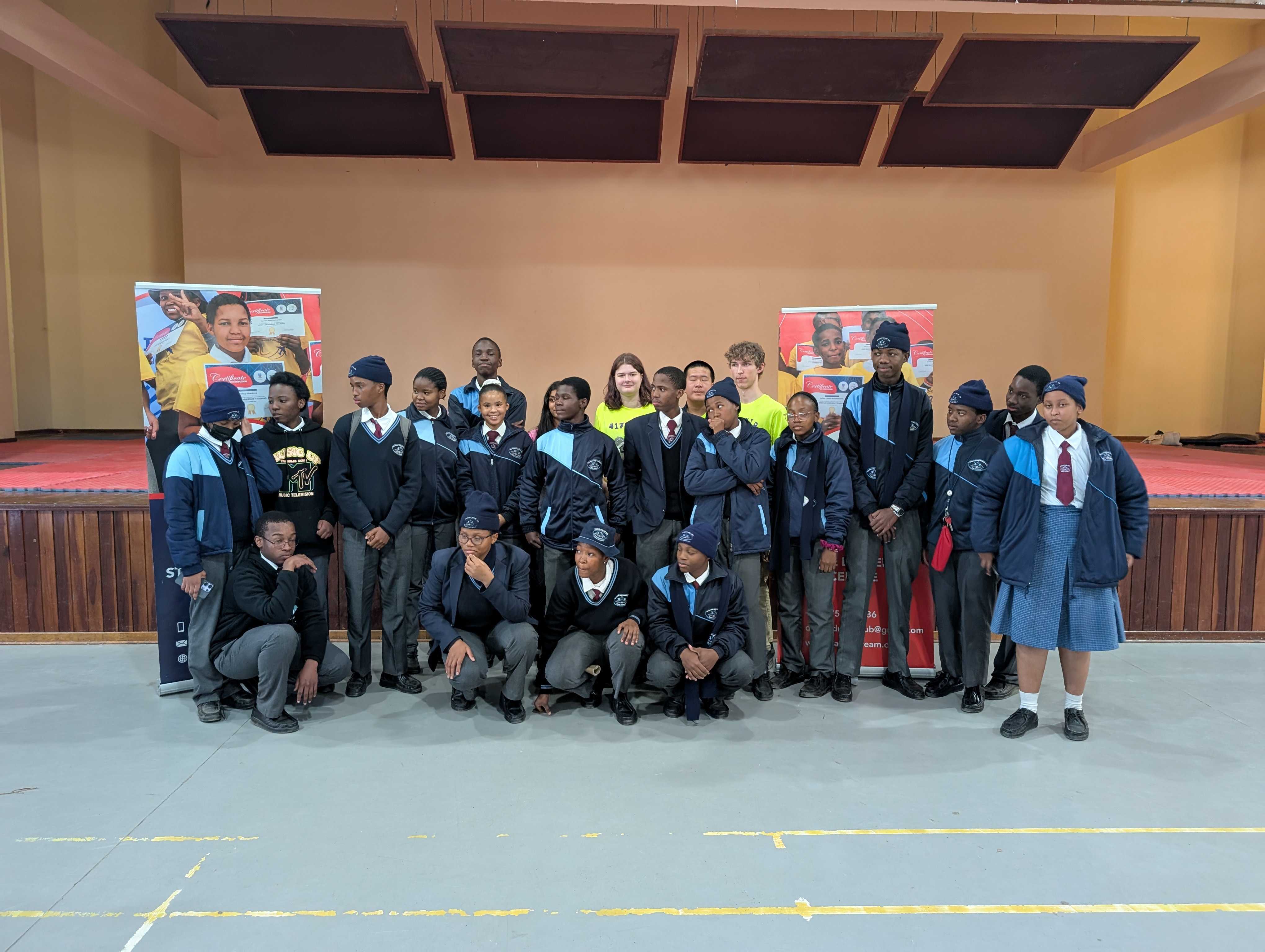 Group photo in the Mogoditshane Senior Secondary School