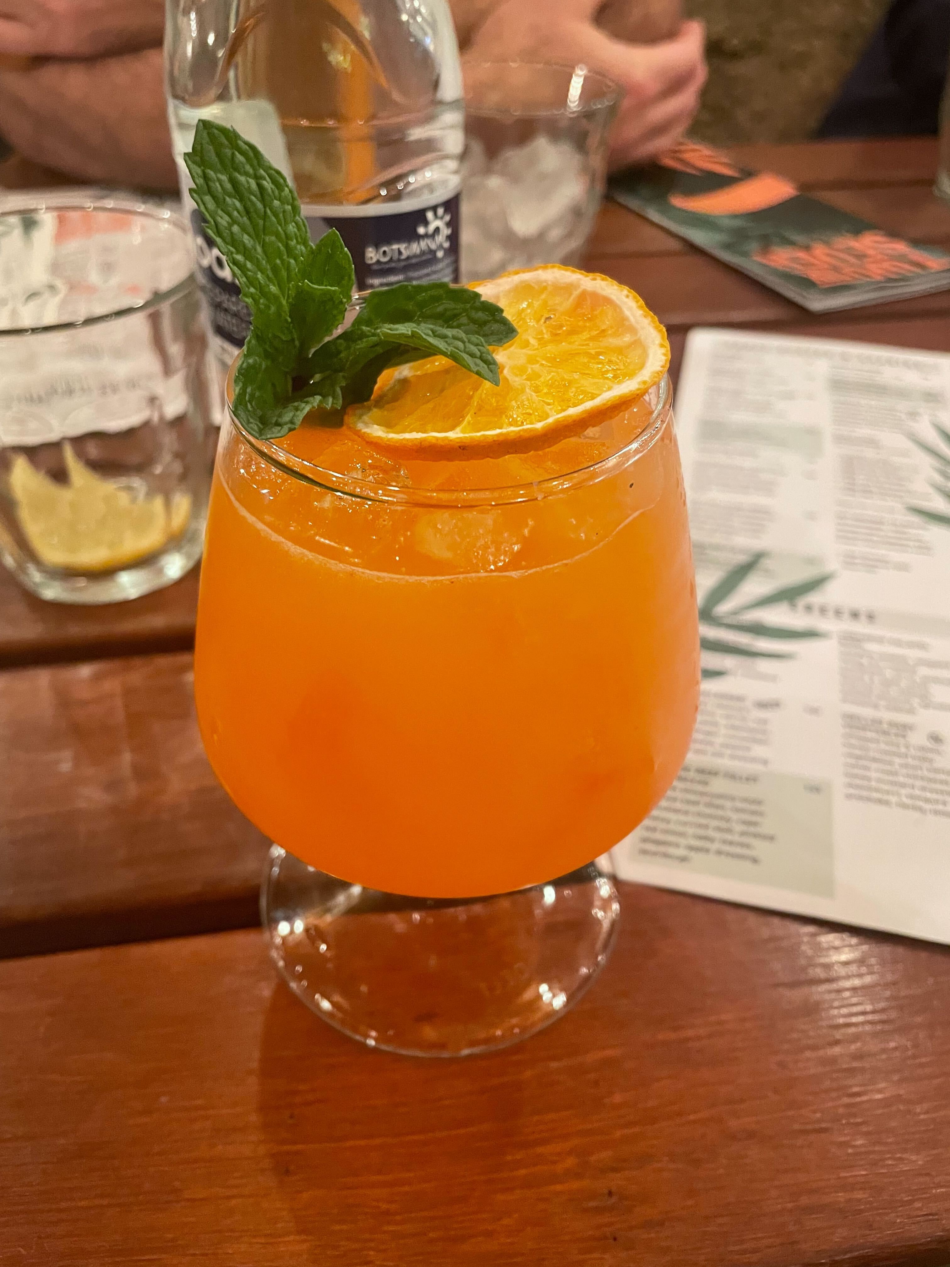 Orange drink with a slice of orange