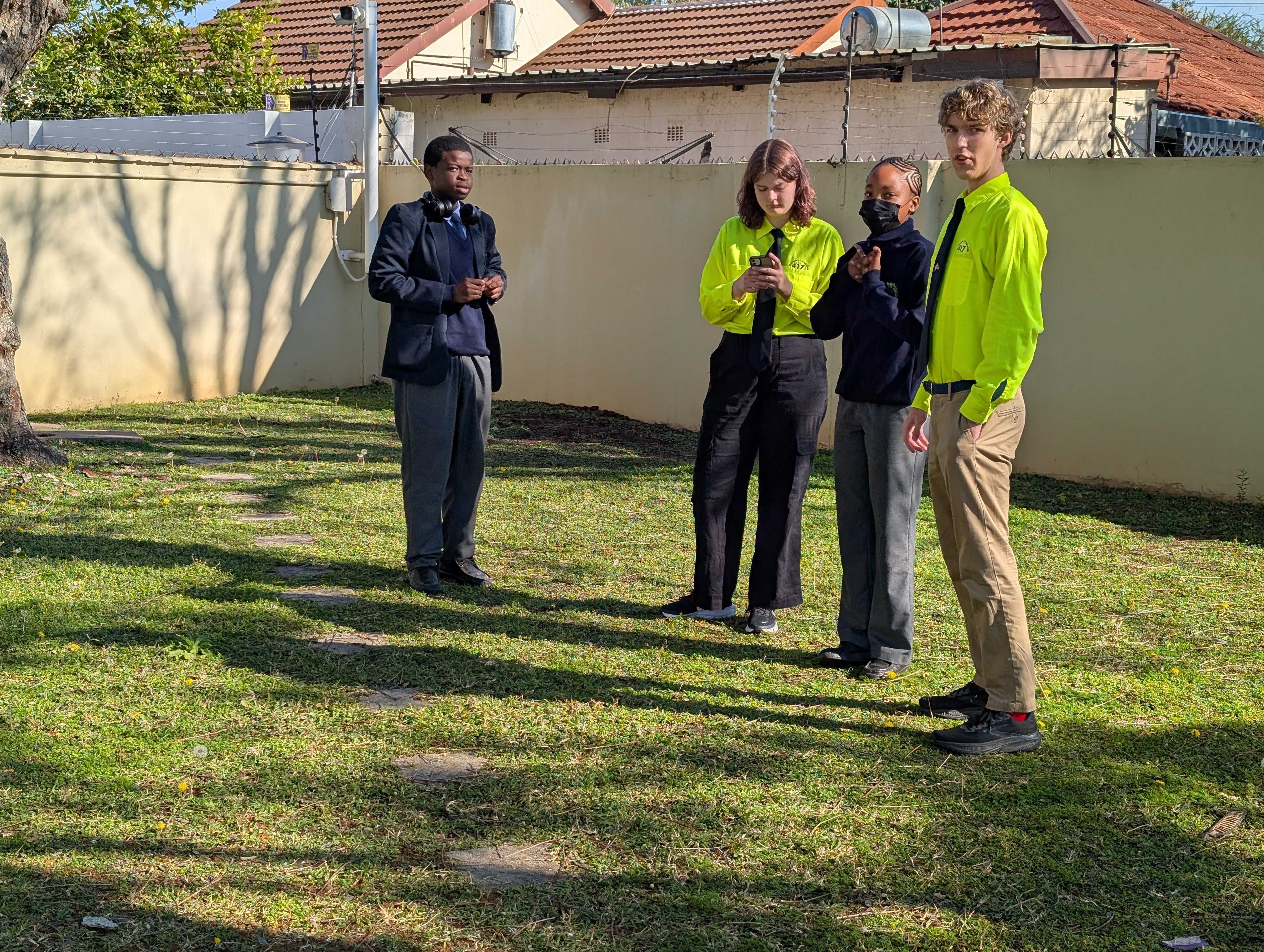 The speech team practicing for the speech