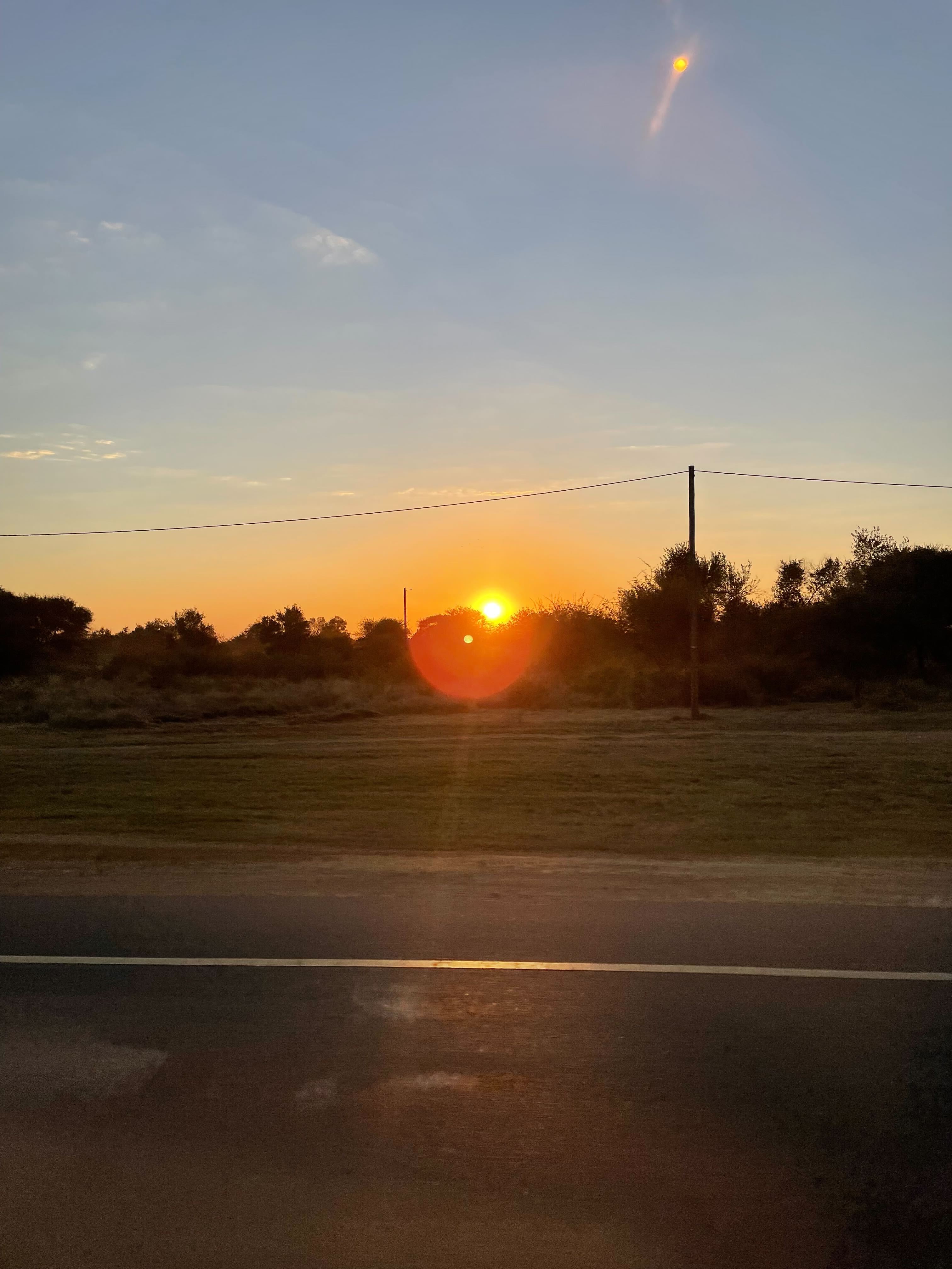 The sunrise in Botswana