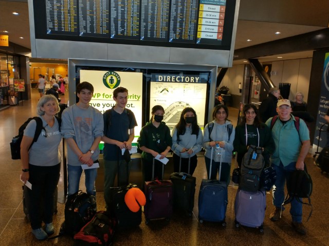 The group at the airport