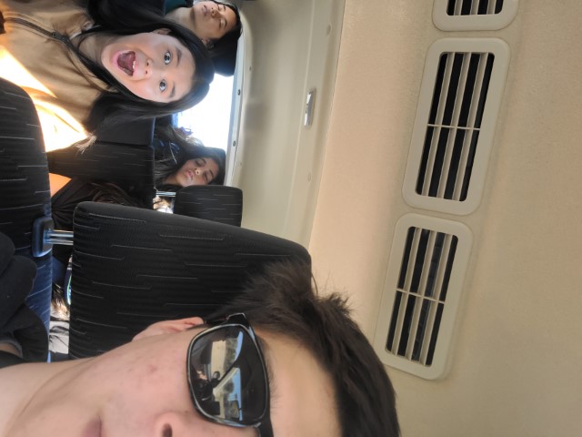 The group in a car